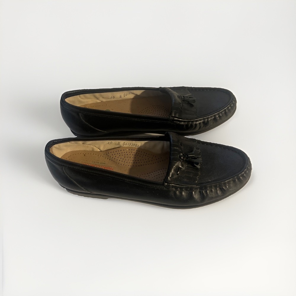 SAS Tripod Women's Black Leather Loafers Size‎ 10 Black - Picture 3 of 7